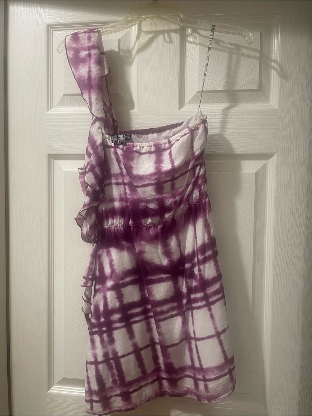 Volcom Purple and White Tie-Dye Slip Dress